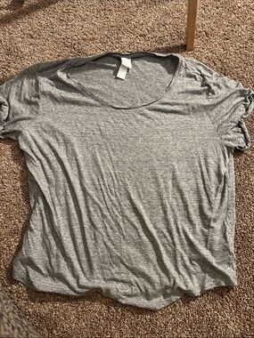 Lightweight Heather Gray Women's Scoop Neck Tee - XL